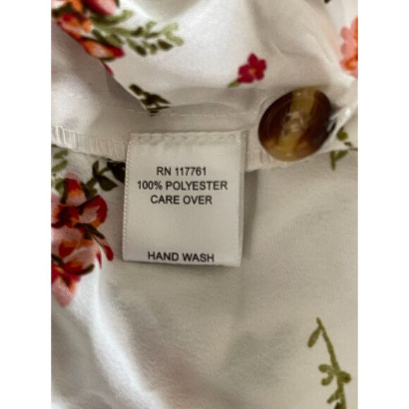 MPH Collection Floral Rose Petite Flower Tie Waist Top Blouse Shirt Size 2X - Picture 5 of 9